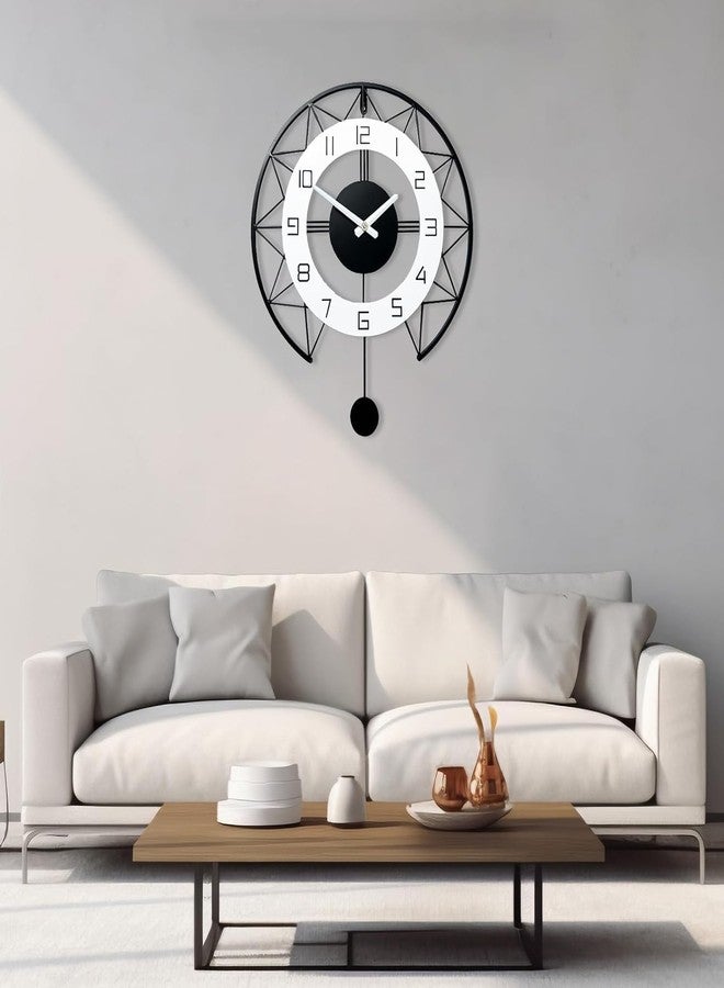 AVVIC MART Designer Metal Wall Clock for Living Room | Latest Antique Stylish Fancy Decorative Big Size Wall Watch for Bedroom, Office, Kitchen, Dining, Hall and Decor (Black(ST-28), 60CM) - Image 5